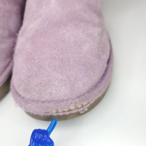 Koolaburra by Ugg Boots Girls Size 4 Light Purple Attie Two Bows Shearling Style - Picture 5 of 11